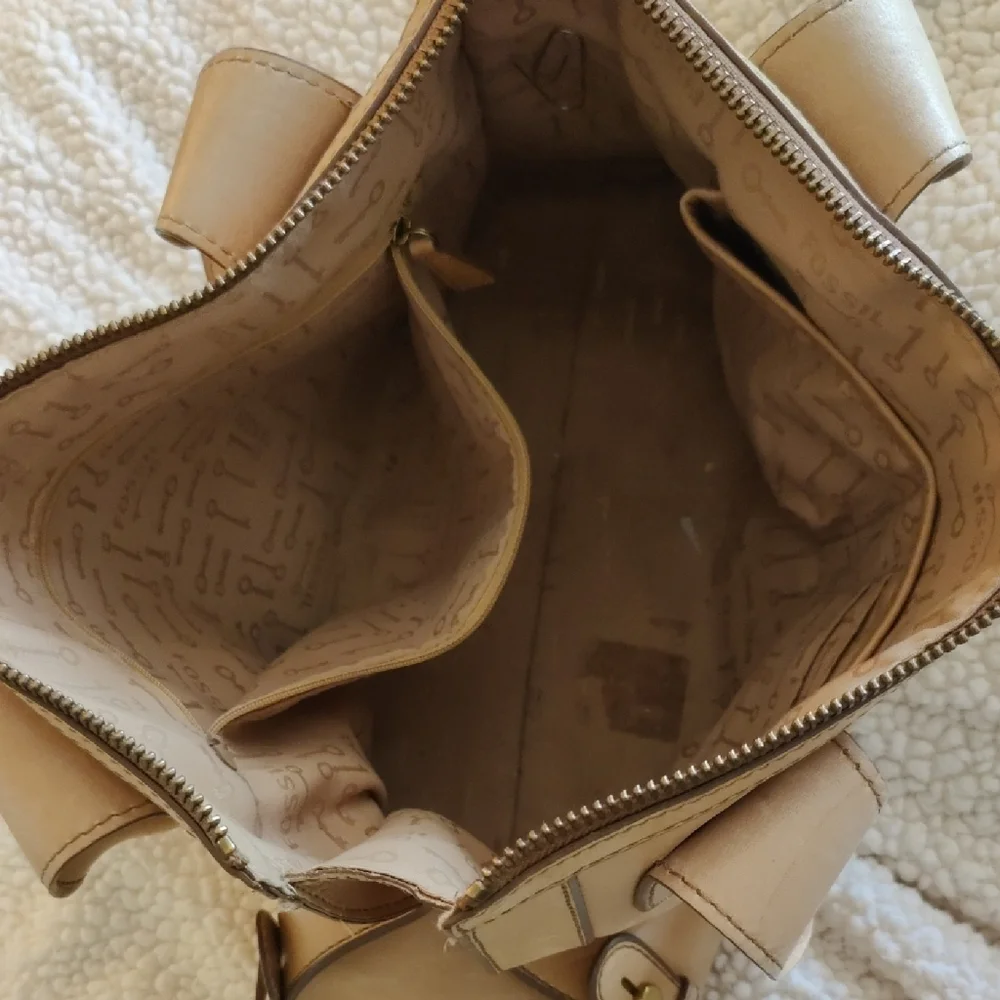 Fossil Tan Leather Satchel - Picture 3 of 3